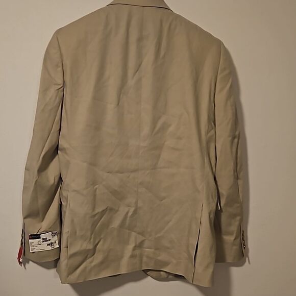 J. FERRAR Slim Fit Two-Button Blazer Jacket Solid Tan Men's - Picture 11 of 11